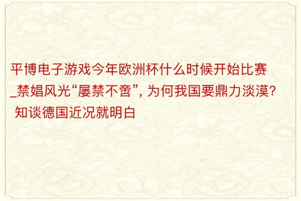 平博电子游戏今年欧洲杯什么时候开始比赛_禁娼风光“屡禁不啻”, 为何我国要鼎力淡漠? 知谈德国近况就明白